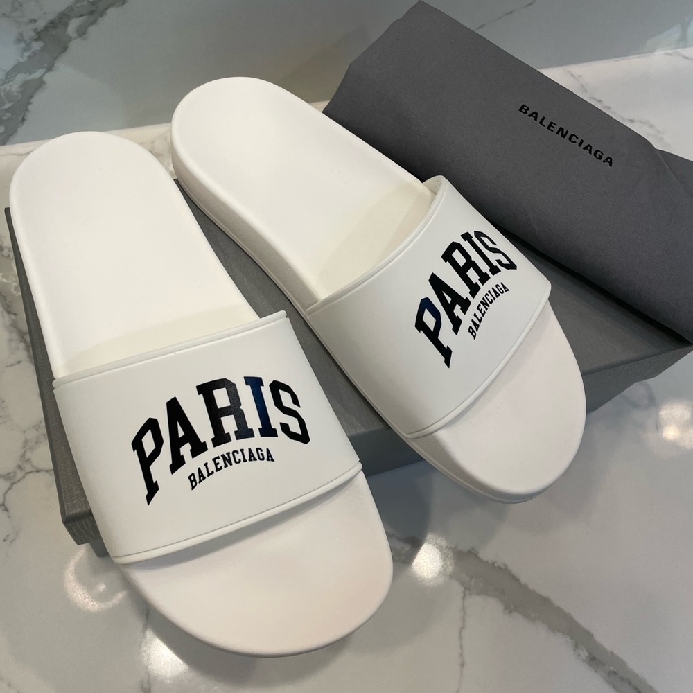 BALENCIAGA Womens Cities Pool Slide Sandals 10 B/40 EU - Picture 11 of 14